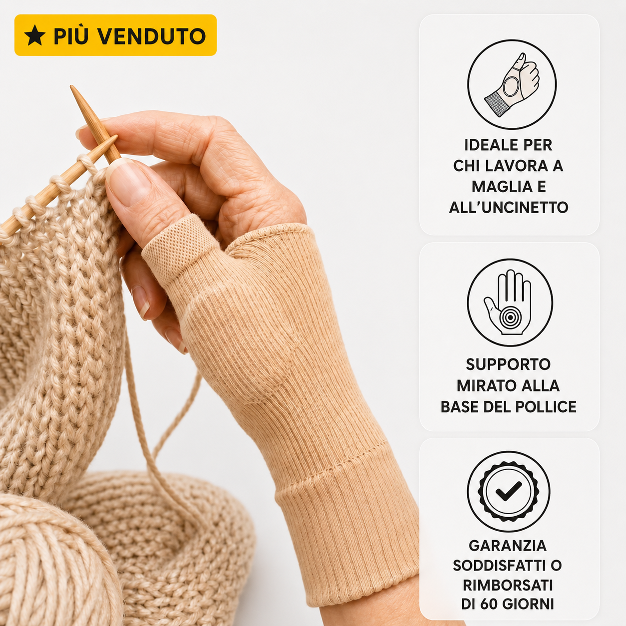 Uncinetto Pro - Tutore Supporto Pollice per Maglia e Uncinetto